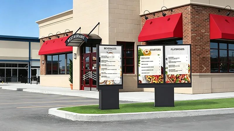 55 Inch Dual Screens Outdoor Self-ordering Touchscreen Kiosk
